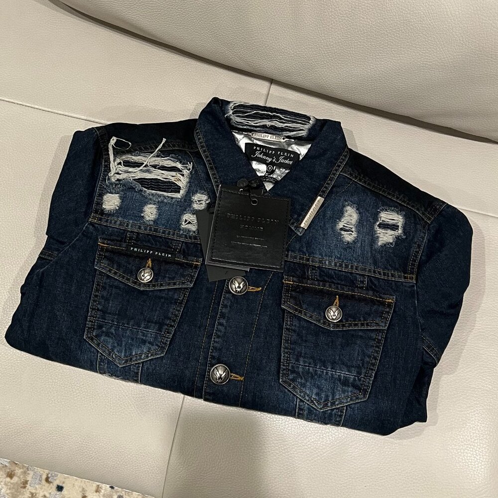 NWT - Philipp Plein Night & Day Men's Denim Jacket🎸 - Picture 6 of 11